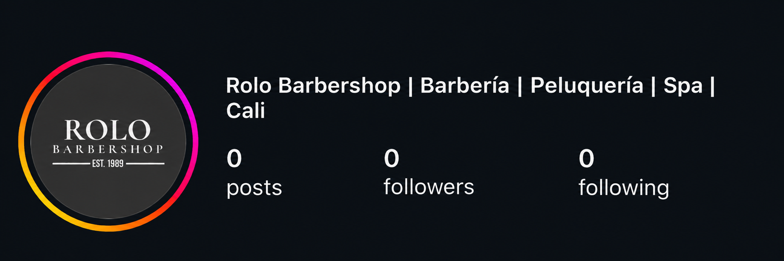 Rolo Barbershop antes de la estrategia de contenido