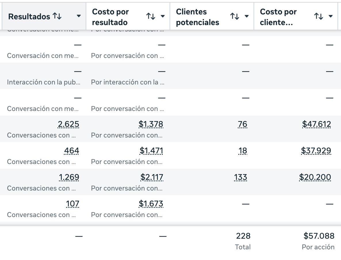 Resultado de campañas Paid Media